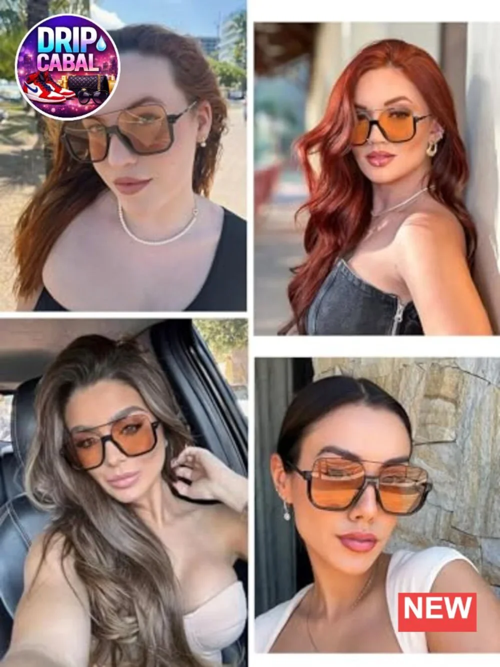 Oversized Retro Square Aviator Sunglasses for Women Men UV400